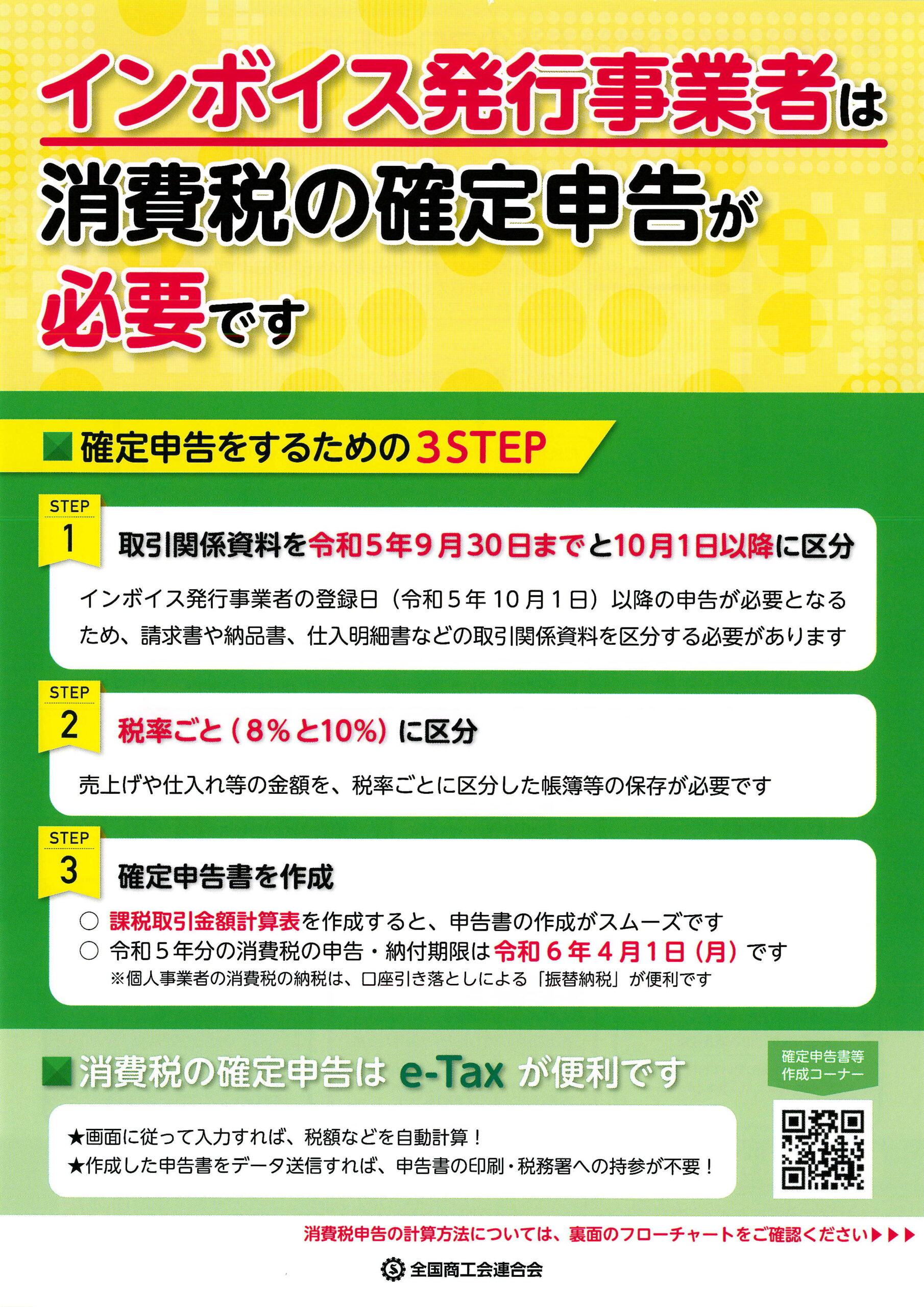 インボイス発行事業者は消費税の確定申告が必要です | 岐阜県商工会連合会