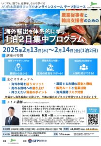 海外輸出を体系的に学ぶ１泊２日集中プログラム
